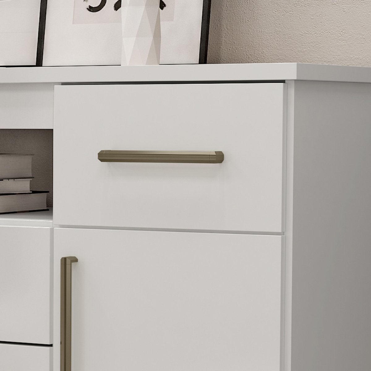 Cômoda para Quarto 4 Gavetas 2 Portas - Oslo Branco