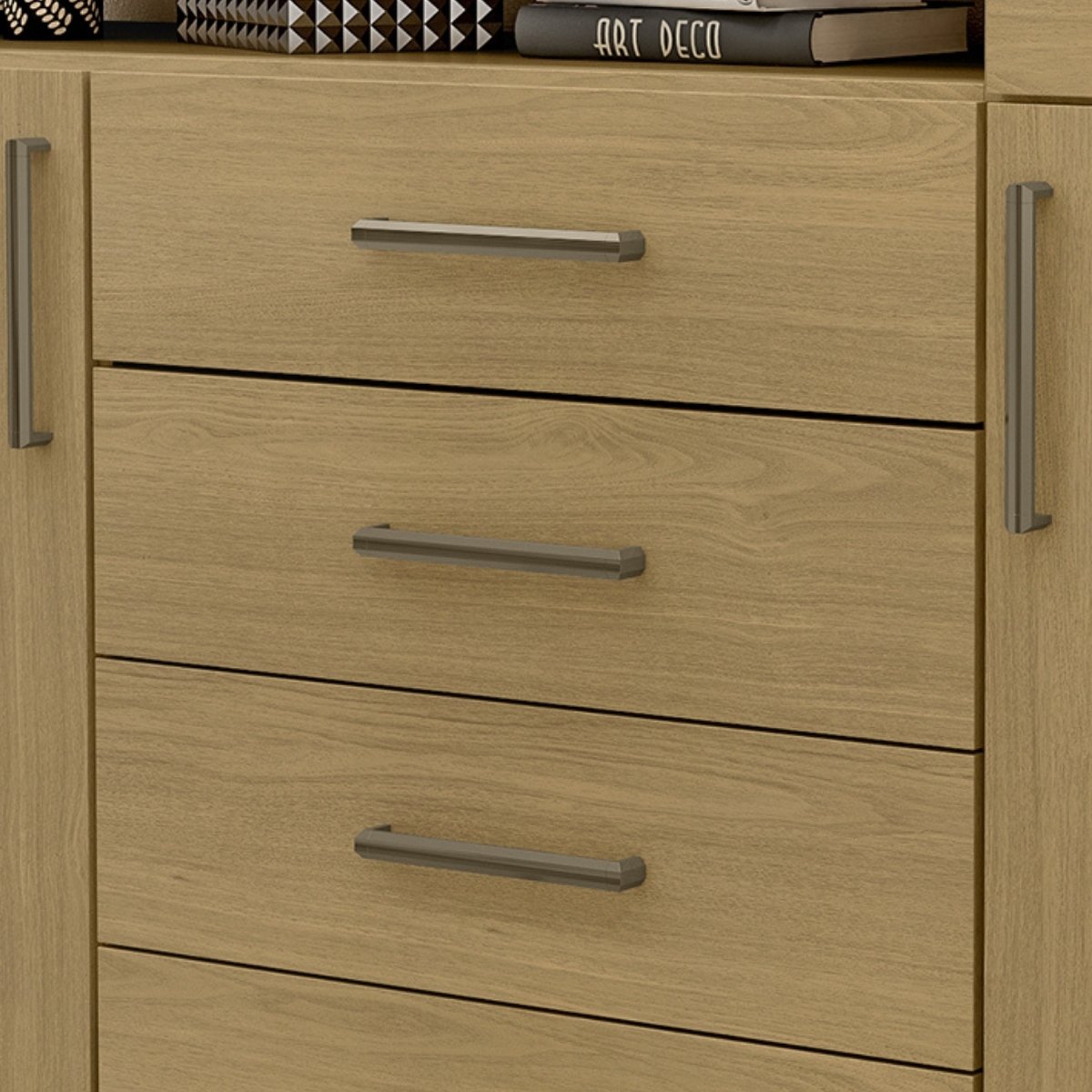 Cômoda para Quarto 4 Gavetas 2 Portas - Oslo Castanho