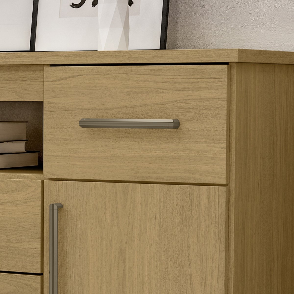 Cômoda para Quarto 4 Gavetas 2 Portas - Oslo Castanho
