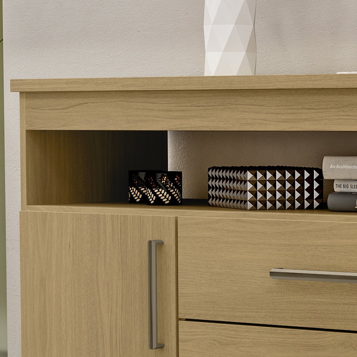 Cômoda para Quarto 4 Gavetas 2 Portas - Oslo Castanho