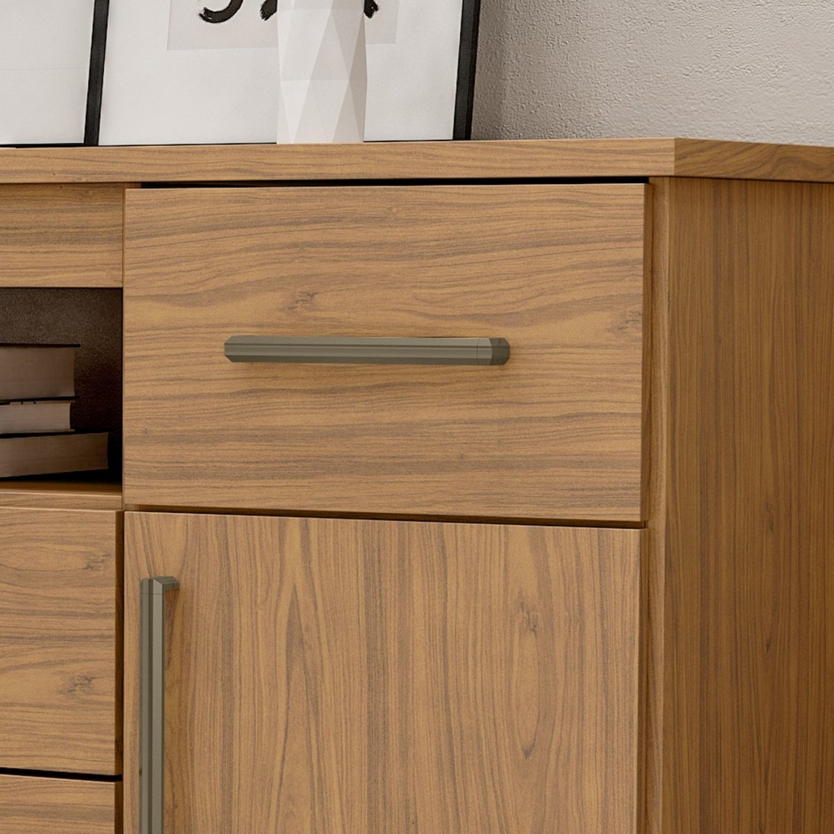 Cômoda para Quarto 4 Gavetas 2 Portas - Oslo Freijó