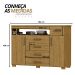 Cômoda para Quarto 4 Gavetas 2 Portas - Oslo Marrocos