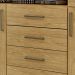 Cômoda para Quarto 4 Gavetas 2 Portas - Oslo Marrocos