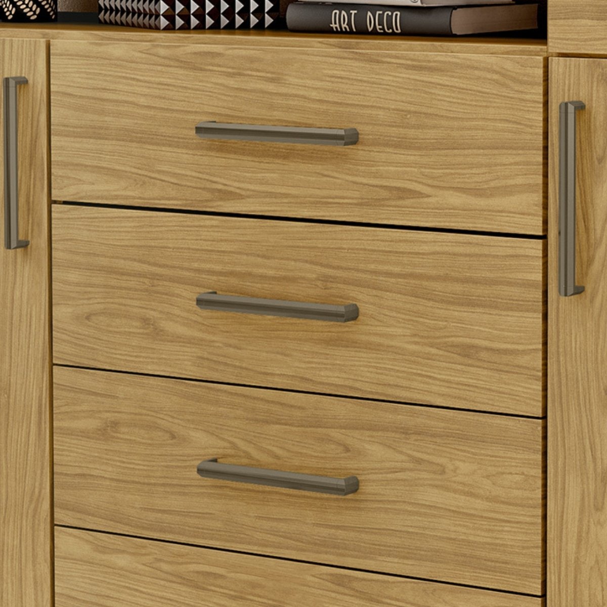 Cômoda para Quarto 4 Gavetas 2 Portas - Oslo Marrocos