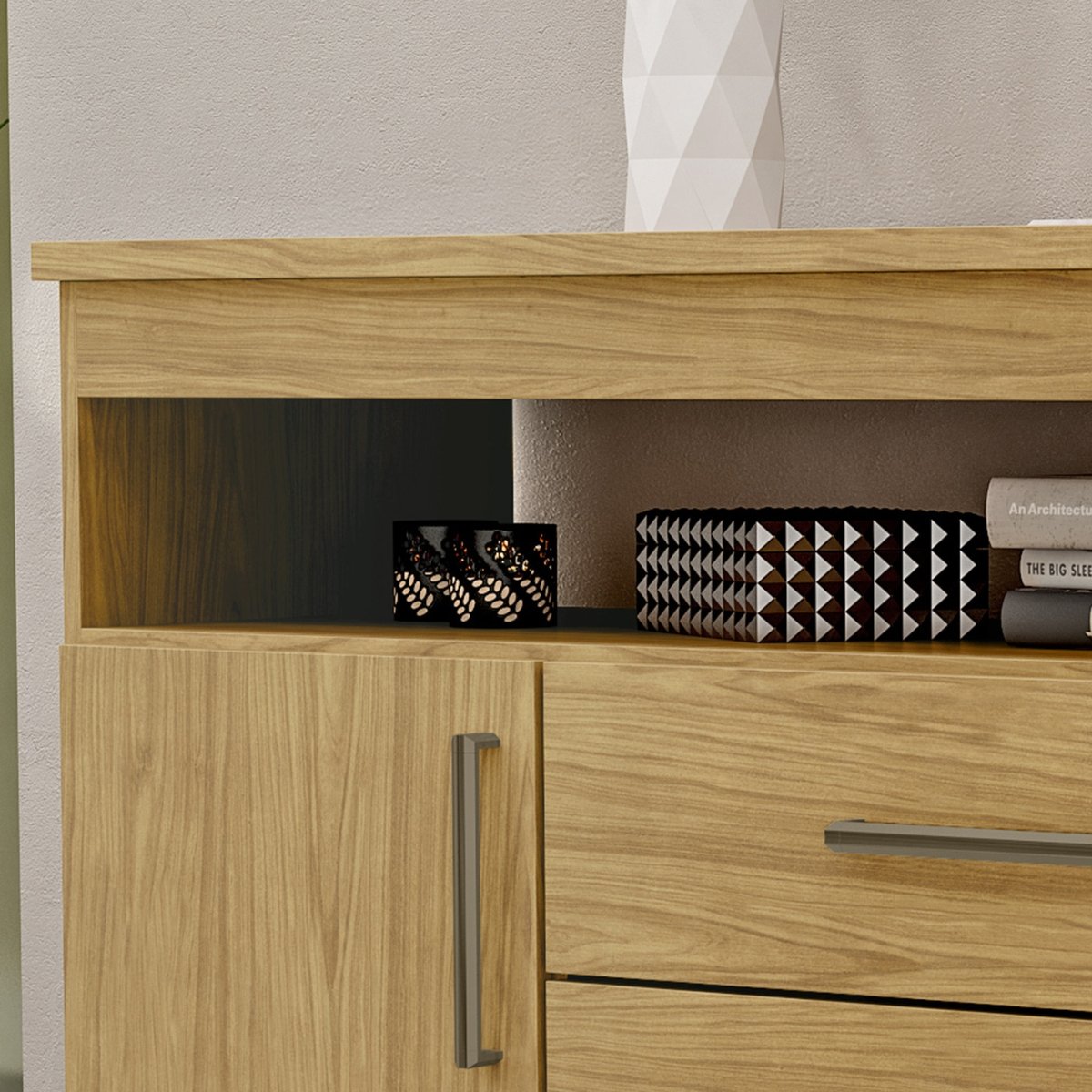 Cômoda para Quarto 4 Gavetas 2 Portas - Oslo Marrocos