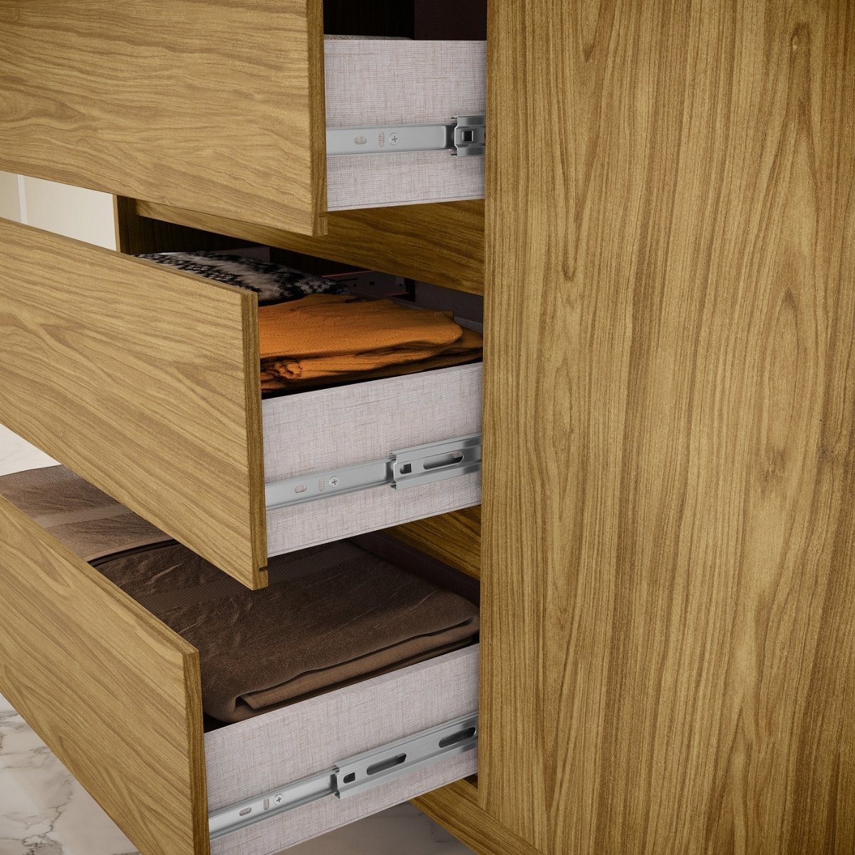 Cômoda para Quarto com 4 Gavetas e Armário - Vega Marrocos