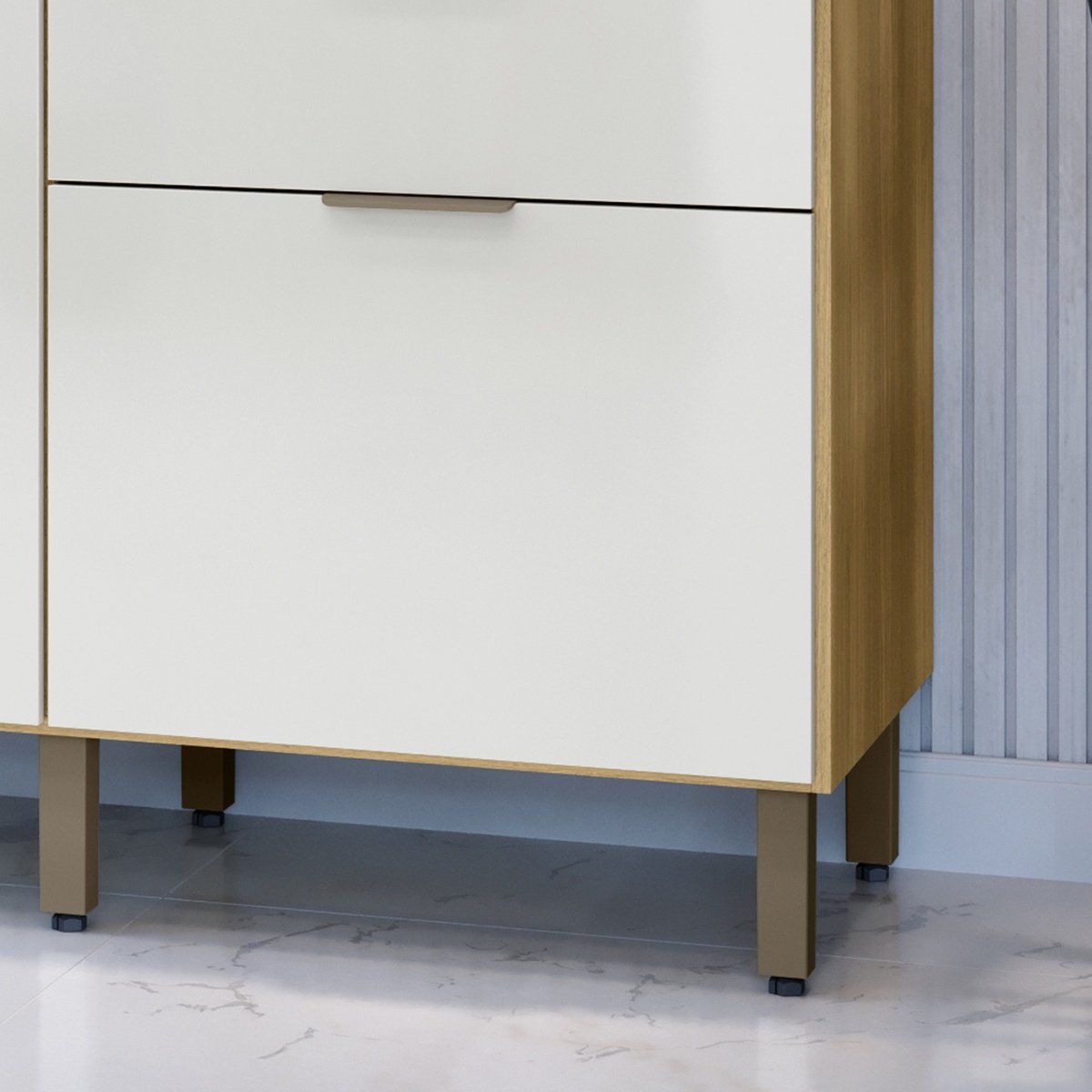 Cozinha Compacta com Torre Quente 4 Portas - Cloe Castanho/Off White
