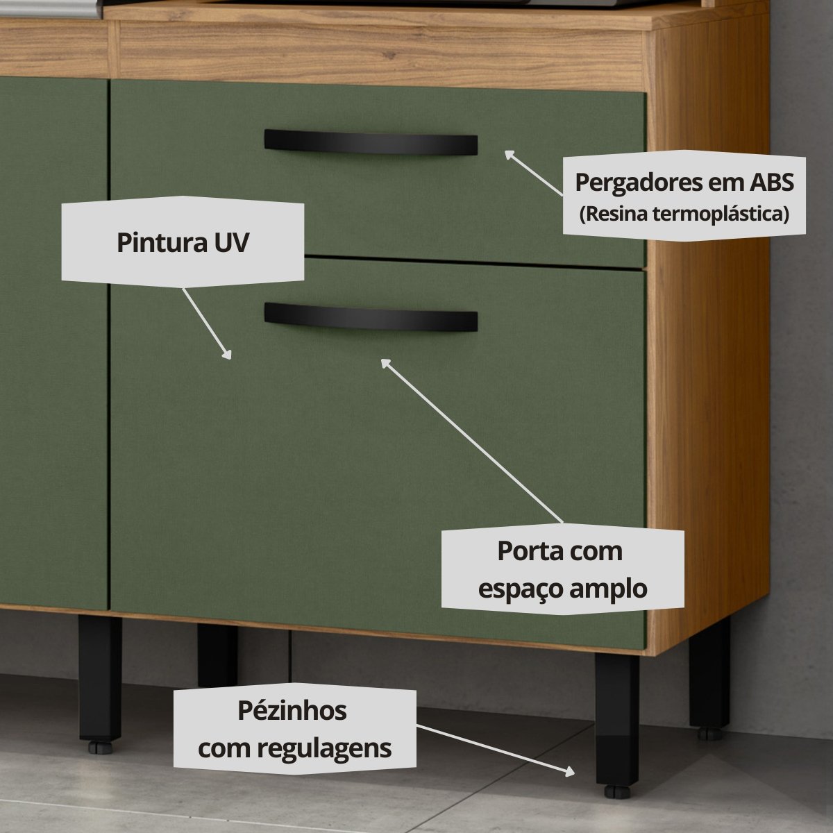 Cozinha Completa Compacta com Torre Quente 6 Portas - Zoe Freijó/Jade