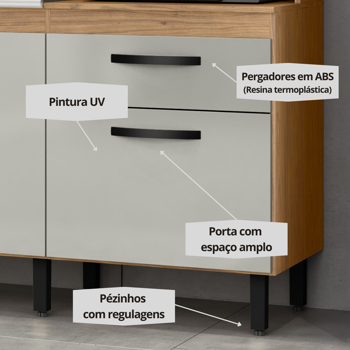Cozinha Completa Compacta com Torre Quente 6 Portas - Zoe Freijó/Off White