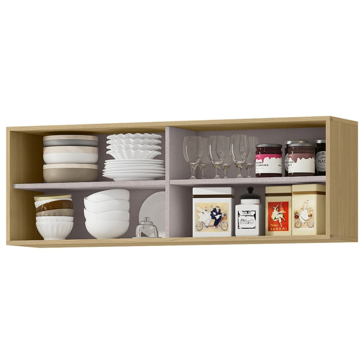 Módulo Aéreo Gabinete de Vidro para Cozinha 120cm - Glória Castanho