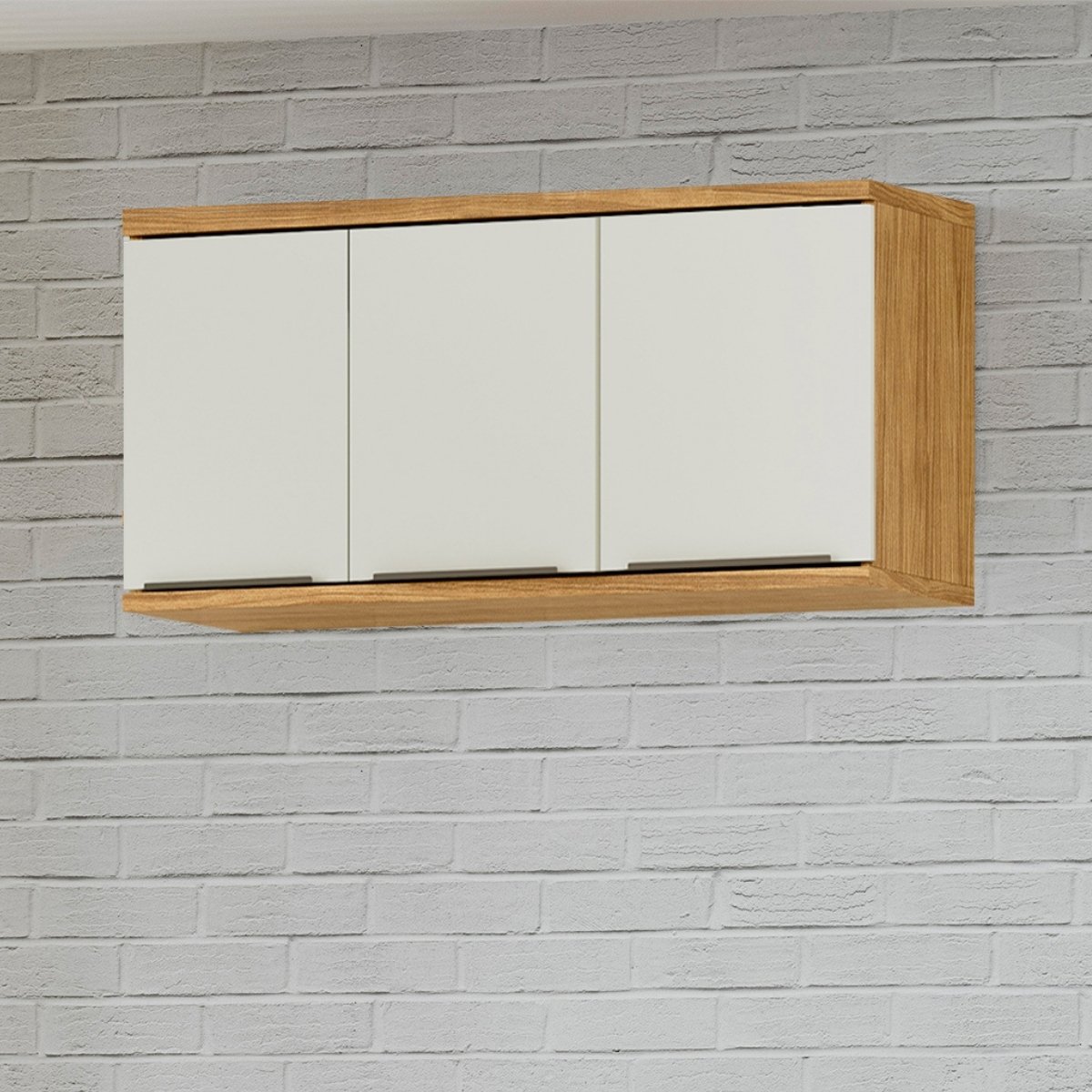 Módulo de Cozinha Aéreo Armário 3 Portas 120cm - Verace Marrocos/Off White