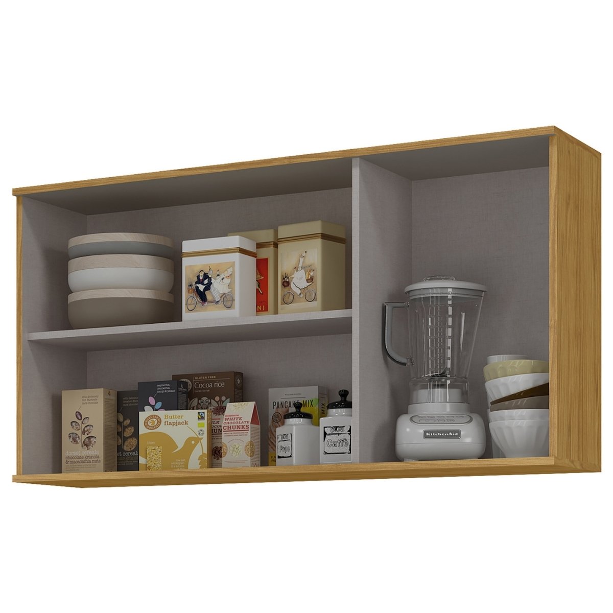 Módulo de Cozinha Aéreo Armário 3 Portas 120cm - Verace Marrocos/Off White