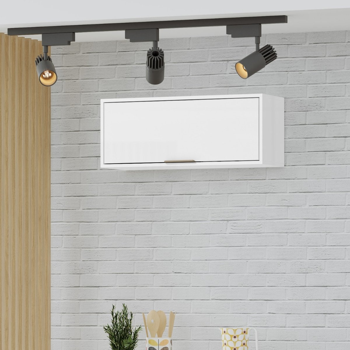 Módulo de Cozinha Aéreo Gabinete 1 Porta - Glória Branco Neve
