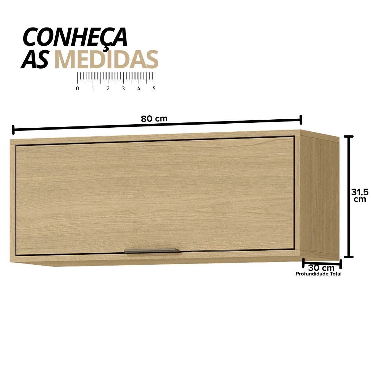 Módulo de Cozinha Aéreo Gabinete 1 Porta - Glória Castanho