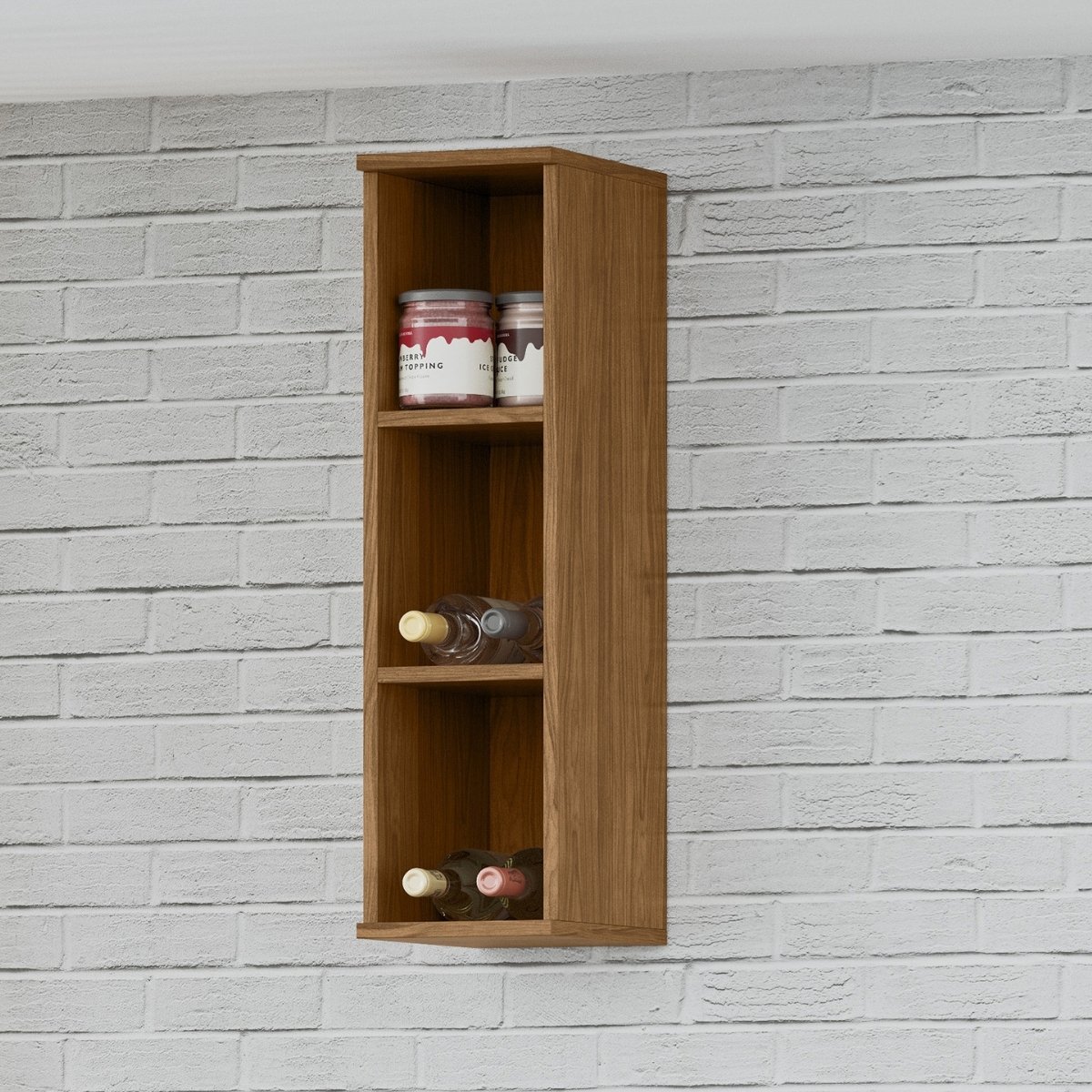 Módulo de Cozinha Aéreo Vertical 3 Nichos 20cm - Toscana Freijó