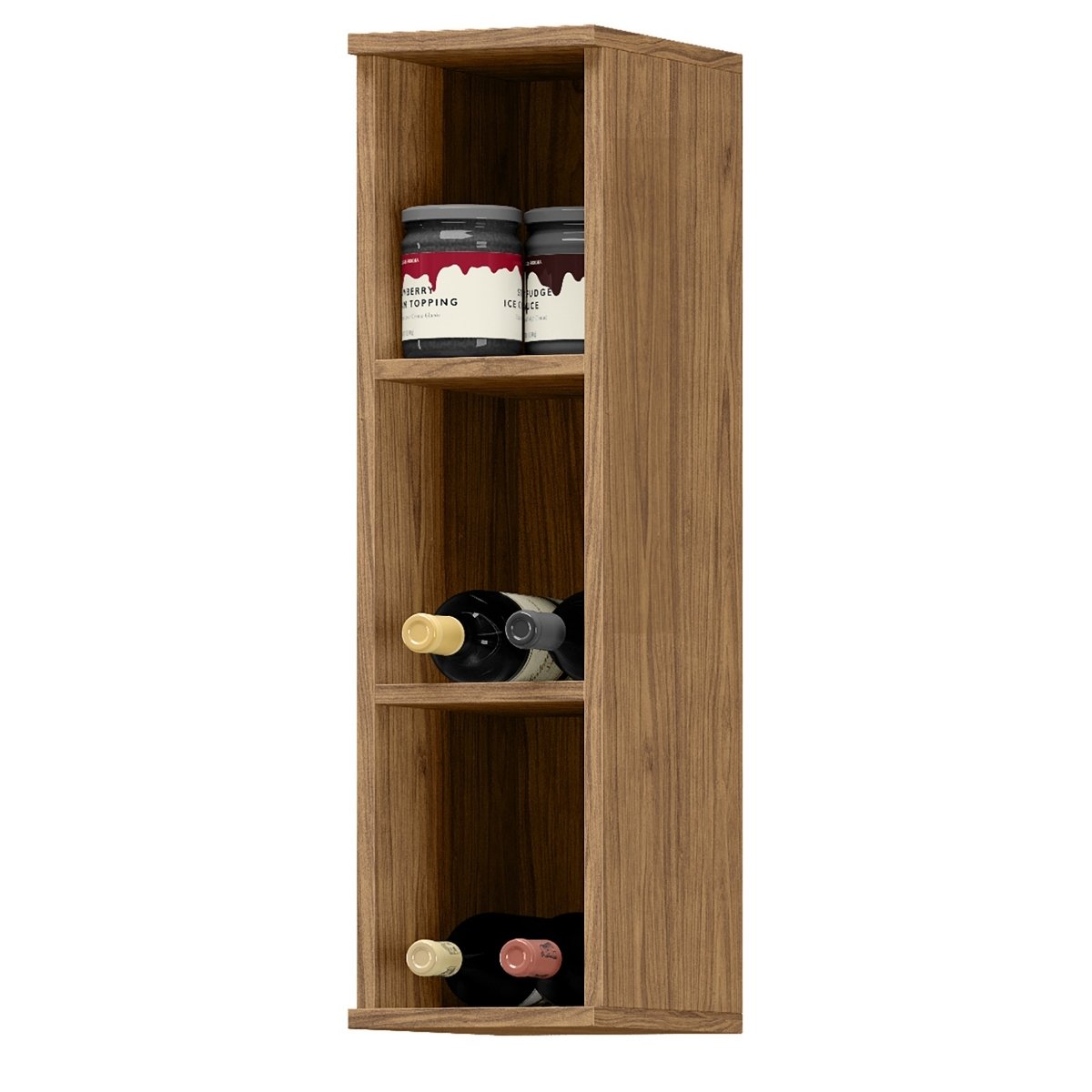 Módulo de Cozinha Aéreo Vertical 3 Nichos 20cm - Toscana Freijó