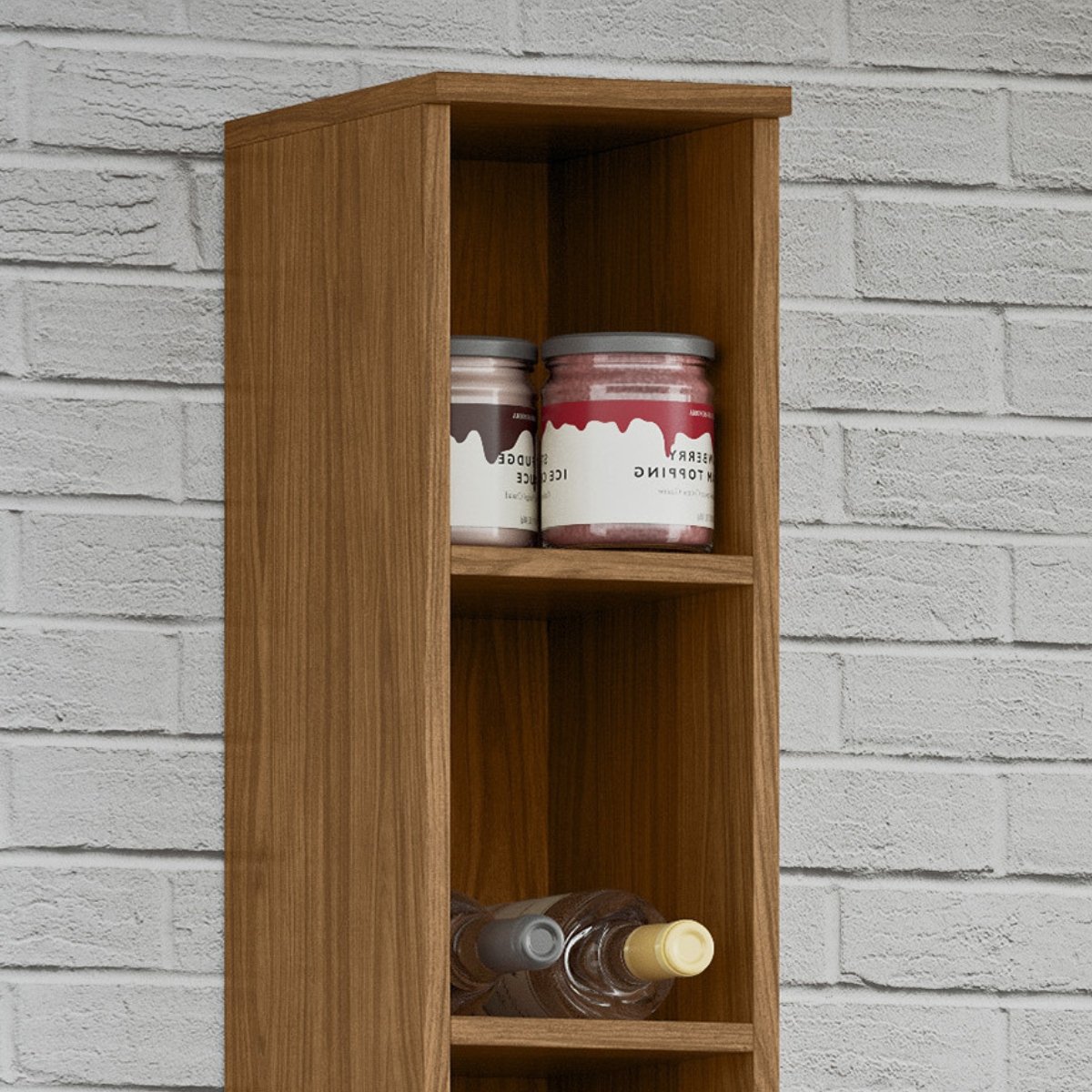 Módulo de Cozinha Aéreo Vertical 3 Nichos 20cm - Toscana Freijó