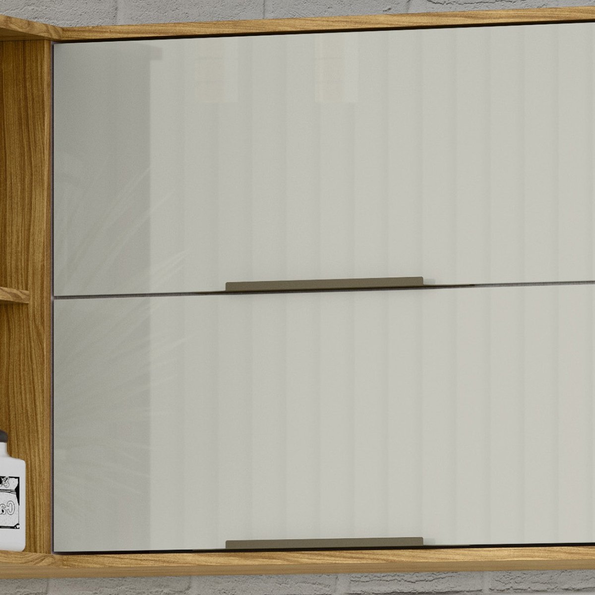Módulo de Cozinha Aéreo de Canto 2 Portas 2 Nichos - Verace Marrocos/Off White