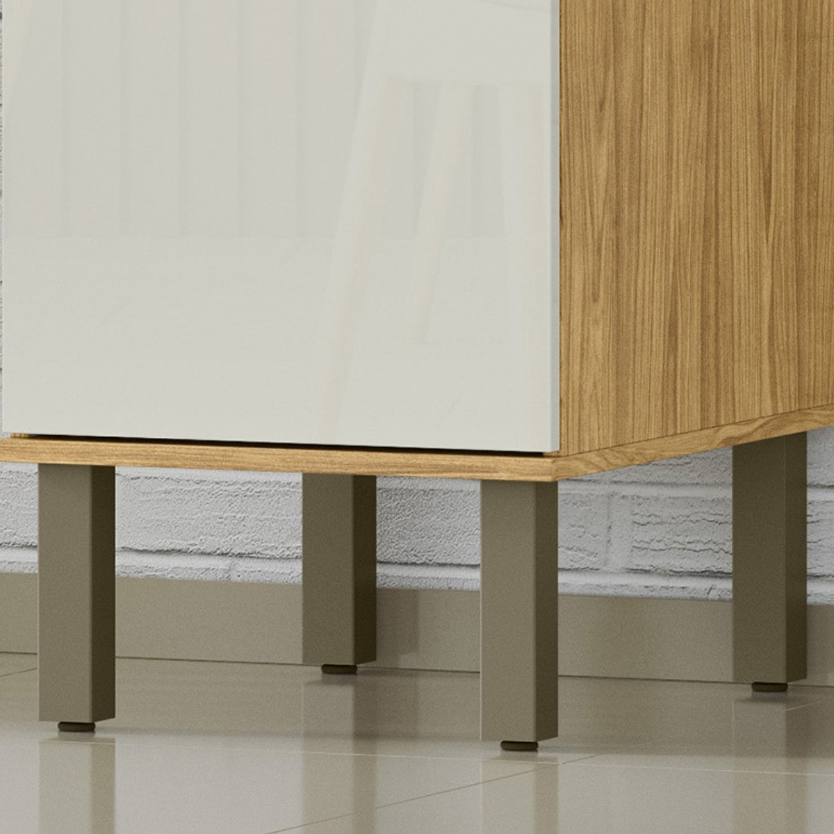 Módulo de Cozinha Balcão 1 Porta 40cm - Verace Marrocos/Off White