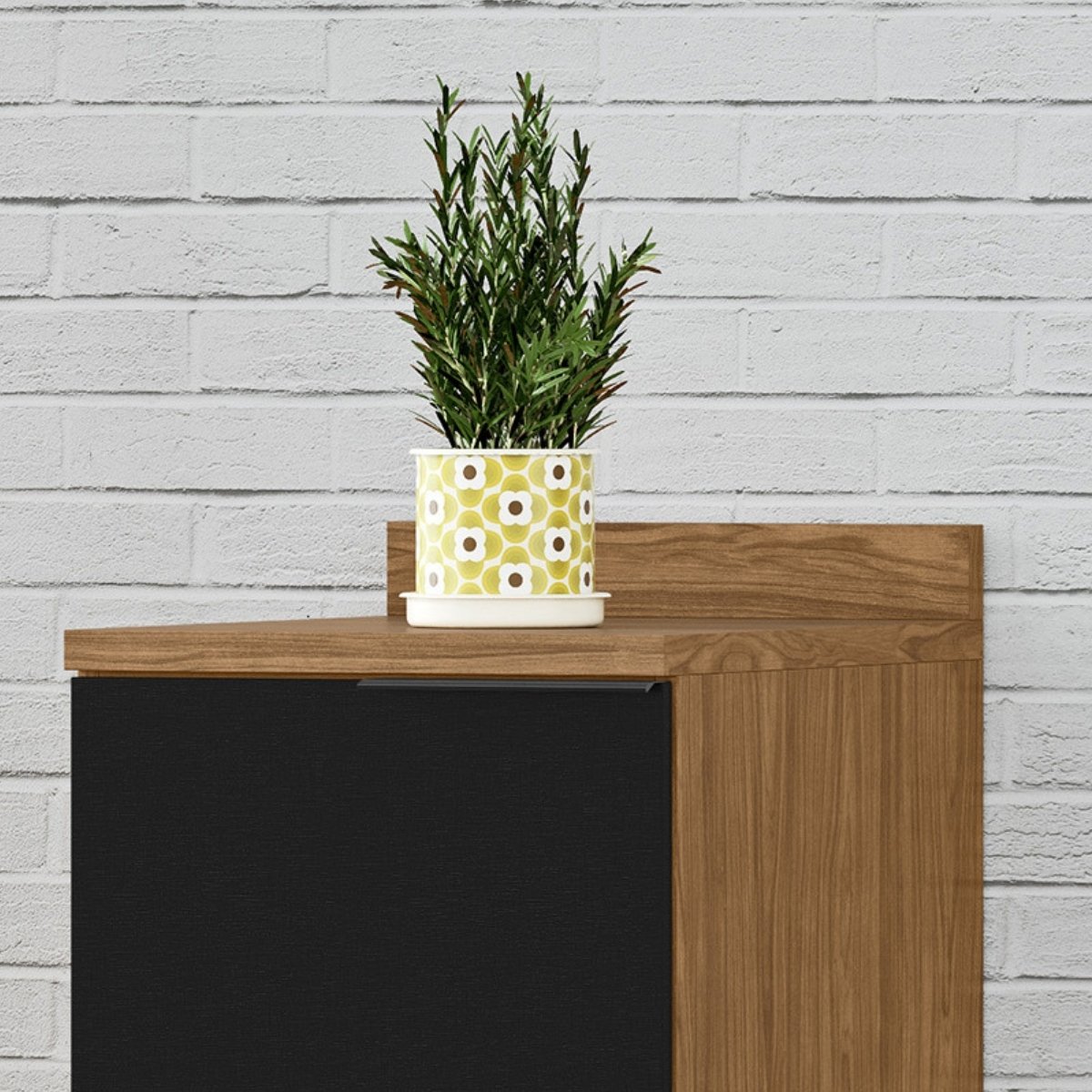 Módulo de Cozinha Balcão 40cm com Porta - Toscana Freijó/Nero