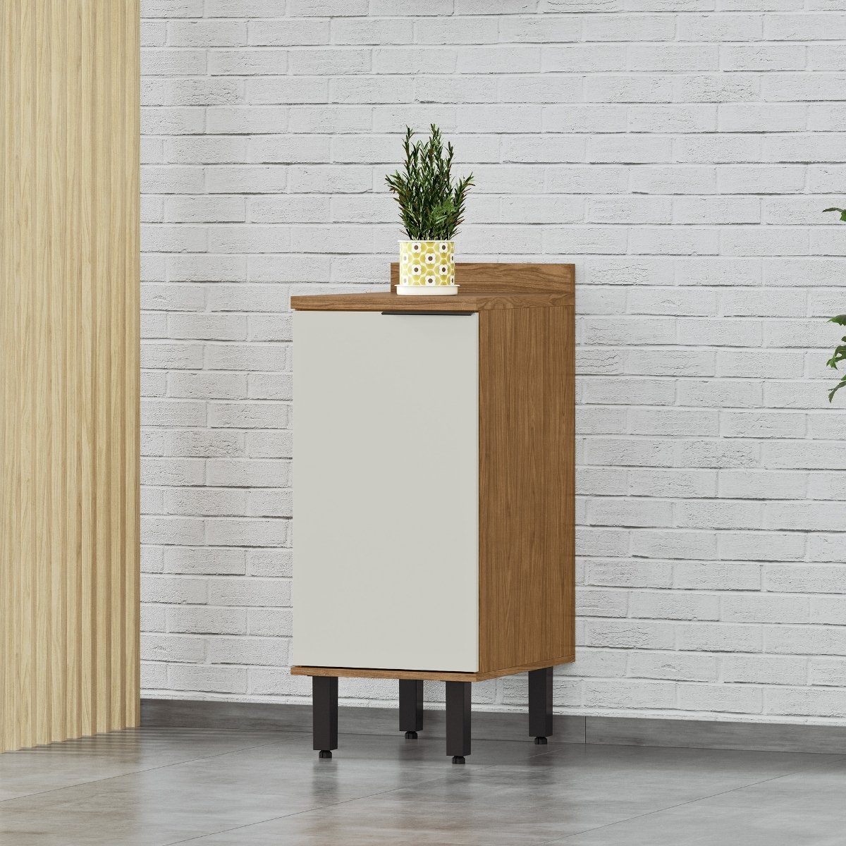 Módulo de Cozinha Balcão 40cm com Porta - Toscana Freijó/Off White