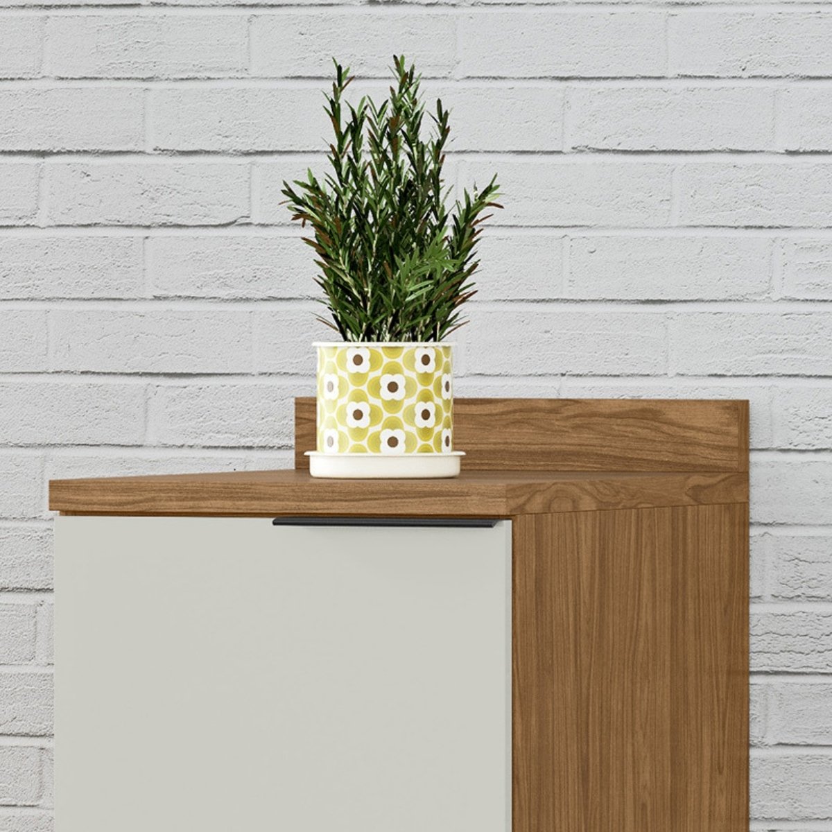 Módulo de Cozinha Balcão 40cm com Porta - Toscana Freijó/Off White