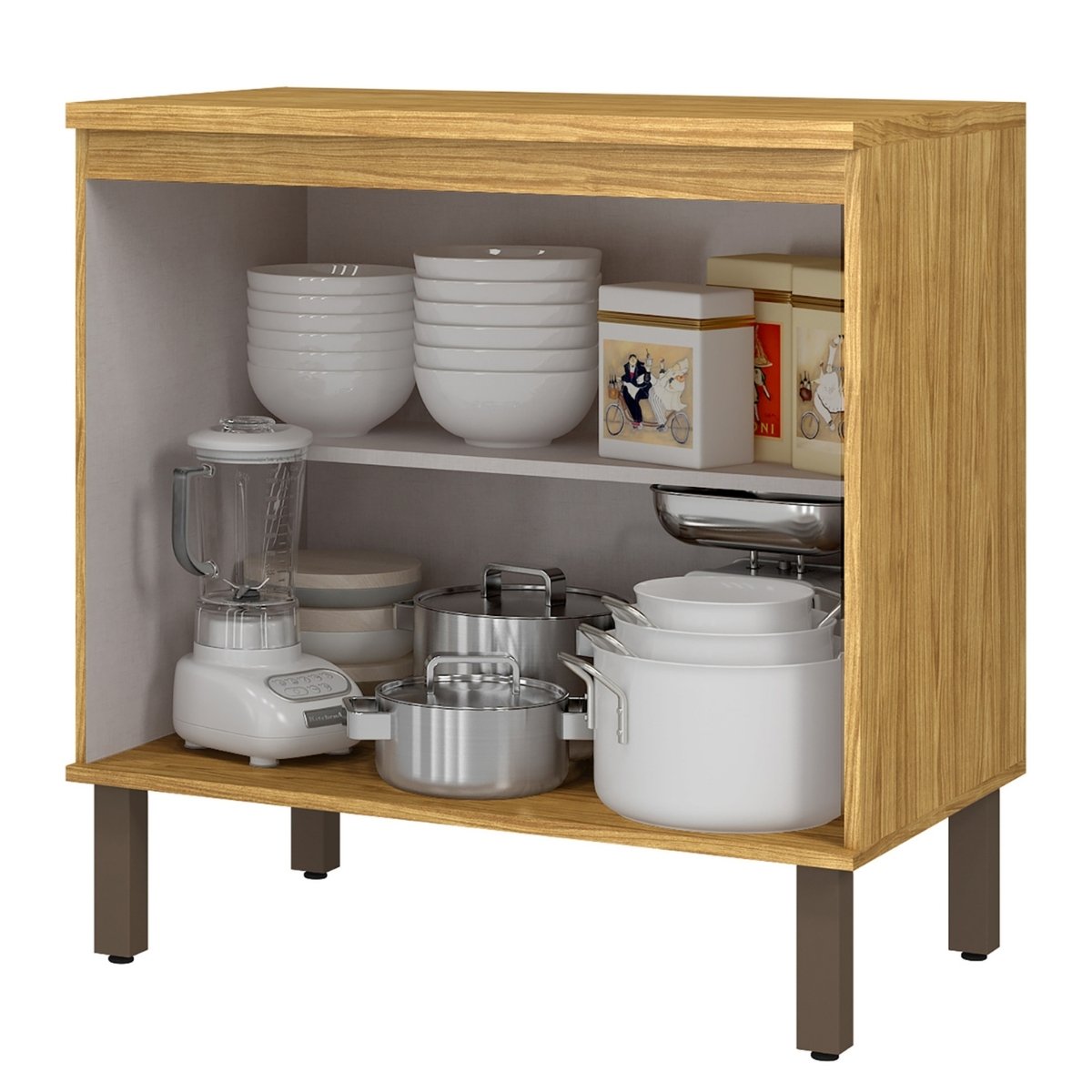 Módulo de Cozinha Balcão Armário 2 Portas 80cm - Verace Marrocos/Off White