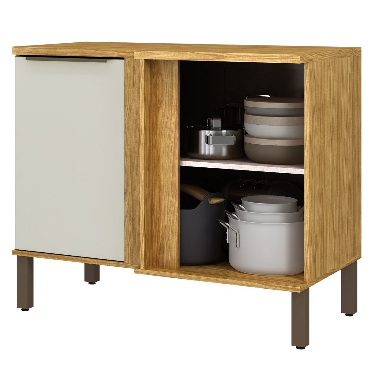 Módulo de Cozinha Balcão de Canto 1 Porta - Verace Marrocos/Off White