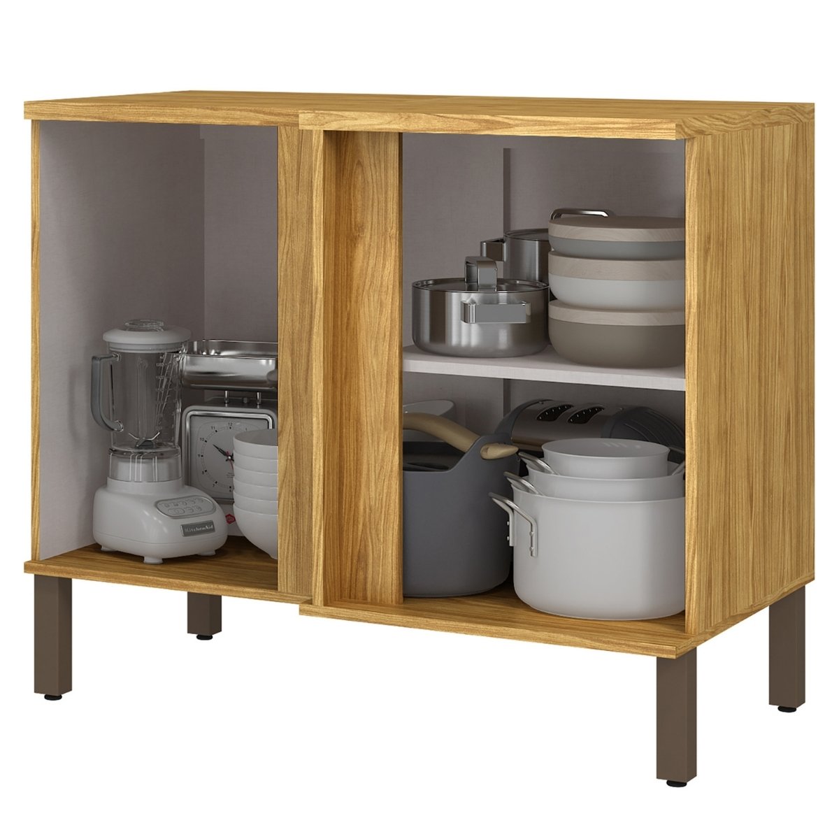 Módulo de Cozinha Balcão de Canto 1 Porta - Verace Marrocos/Off White