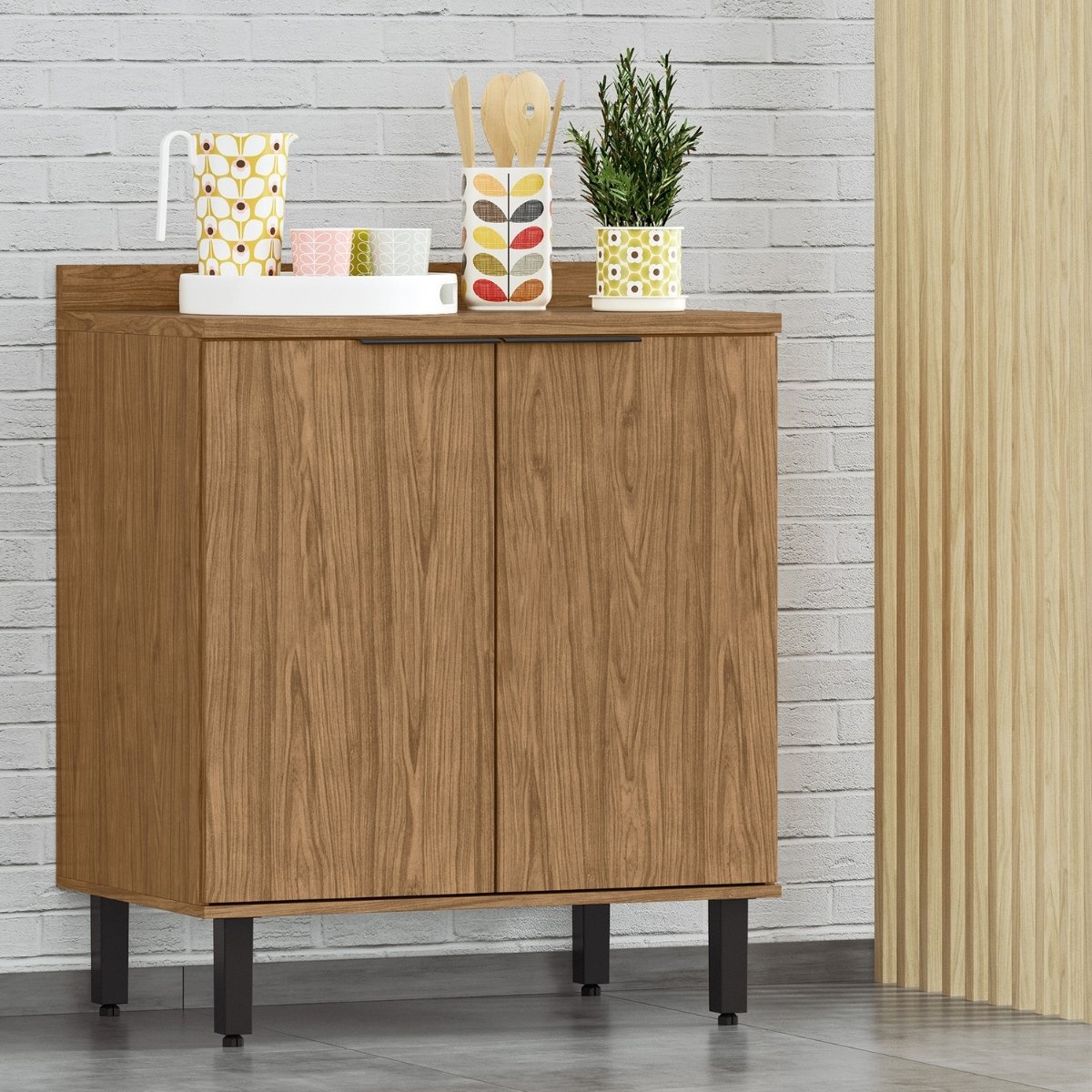 Modulo de Cozinha Balcão de Pia 80cm 2 Portas - Toscana Freijó