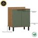 Modulo de Cozinha Balcão de Pia 80cm 2 Portas - Toscana Freijó/Jade