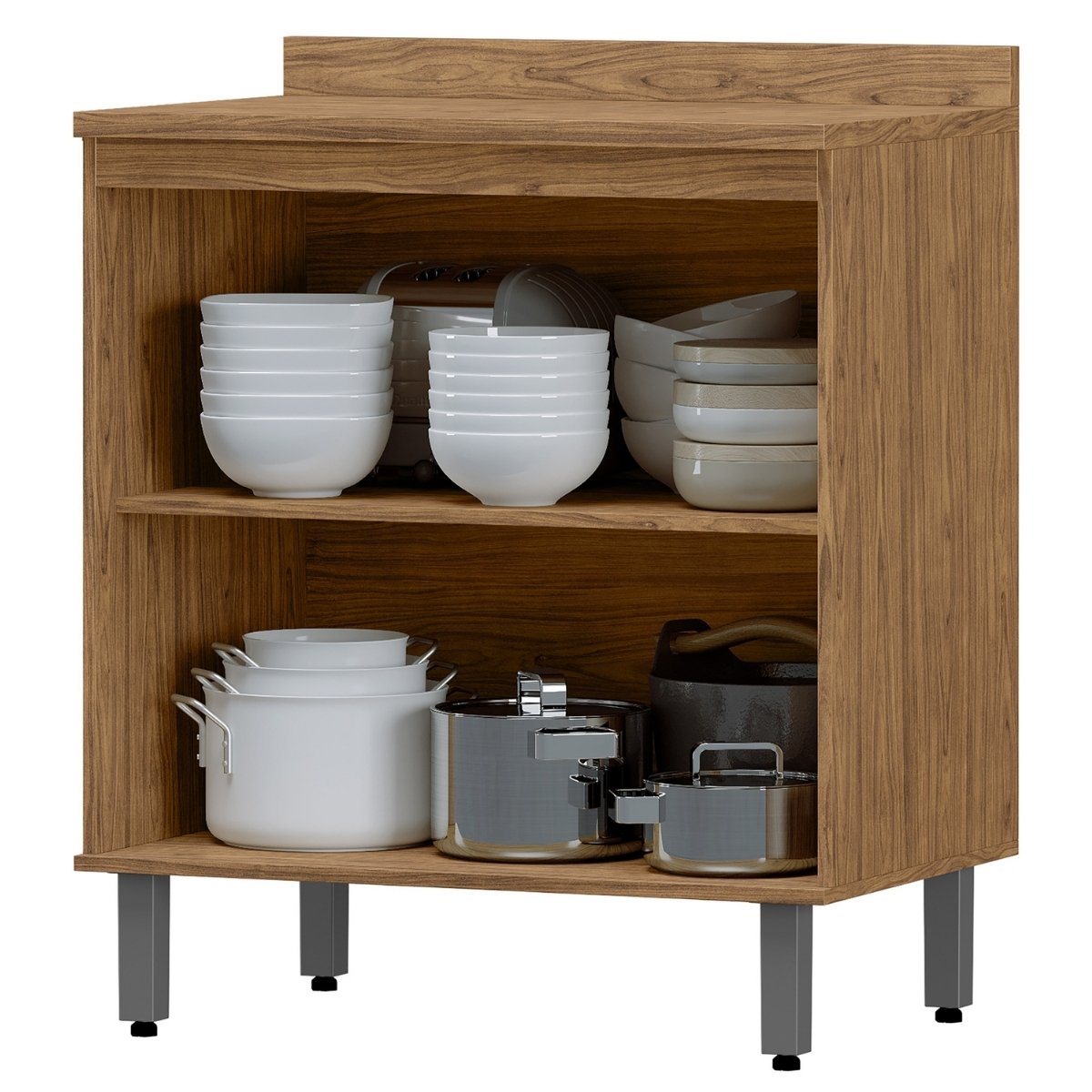 Modulo de Cozinha Balcão de Pia 80cm 2 Portas - Toscana Freijó/Jade
