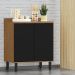 Modulo de Cozinha Balcão de Pia 80cm 2 Portas - Toscana Freijó/Nero