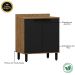 Modulo de Cozinha Balcão de Pia 80cm 2 Portas - Toscana Freijó/Nero