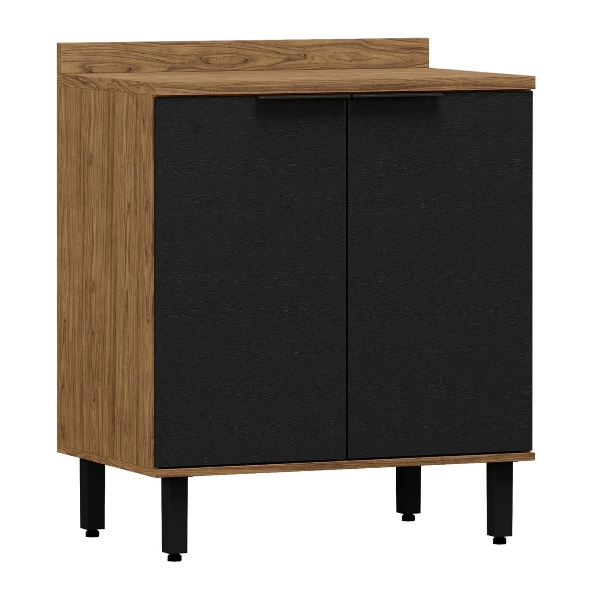 Modulo de Cozinha Balcão de Pia 80cm 2 Portas - Toscana Freijó/Nero