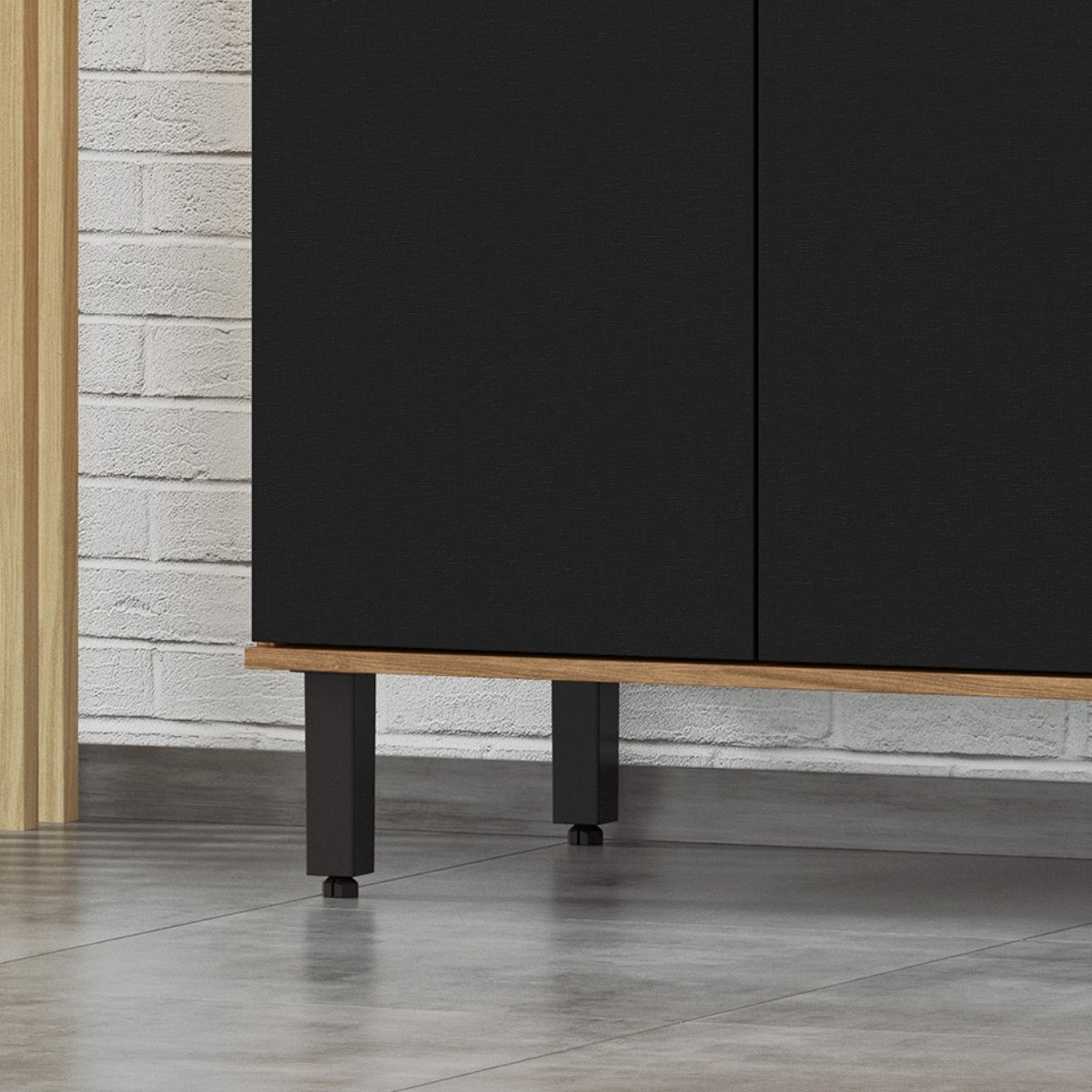 Modulo de Cozinha Balcão de Pia 80cm 2 Portas - Toscana Freijó/Nero