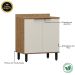Modulo de Cozinha Balcão de Pia 80cm 2 Portas - Toscana Freijó/Off White