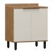 Modulo de Cozinha Balcão de Pia 80cm 2 Portas - Toscana Freijó/Off White