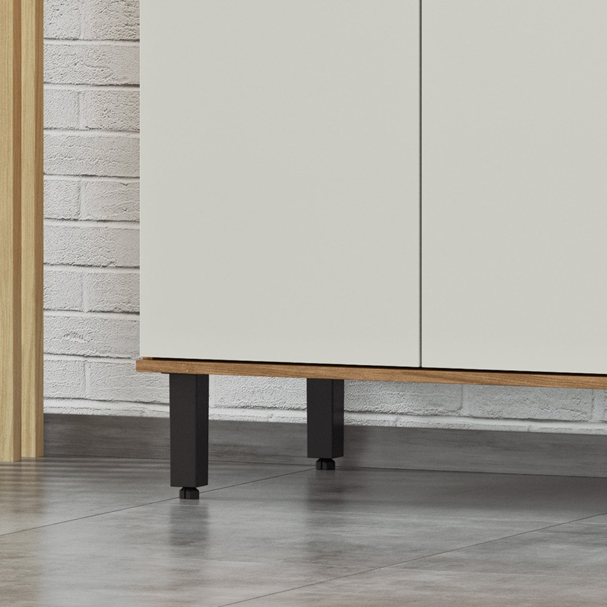 Modulo de Cozinha Balcão de Pia 80cm 2 Portas - Toscana Freijó/Off White