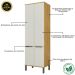 Paneleiro para Cozinha com 4 Portas e 6 Prateleiras - Verace Marrocos/Off White