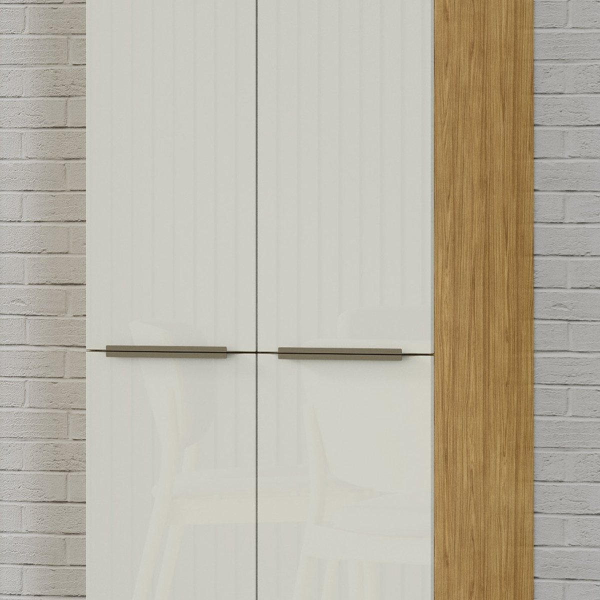 Paneleiro para Cozinha com 4 Portas e 6 Prateleiras - Verace Marrocos/Off White