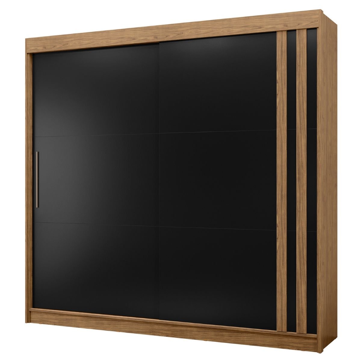 Roupeiro Seul 2 Portas Deslizantes 100% MDF Freijó/Nero