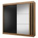 Roupeiro Seul 2 Portas Deslizantes Espelhado 100% MDF Freijó/Nero