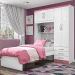 Roupeiro com Cama Lisboa 4 Portas Branco/Pink