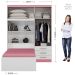 Roupeiro com Cama Lisboa 4 Portas Branco/Pink