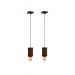 2 Pendente Vertical Madeira Capella Cabo Pp Lâmpada 4w Ambar