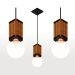 2 Pendente Vertical Madeira Capella Cabo Pp Lâmpada 4w Ambar