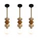 3 Pendentes Verticais de Madeira com Corda Jaspe com Lampada