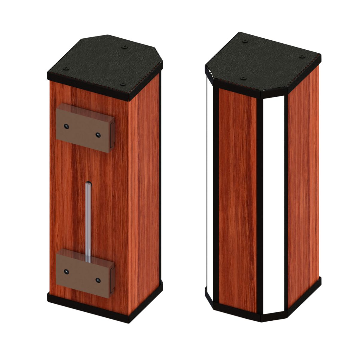 Arandela Led Fênix 18w Madeira Maciça com Dois Focos