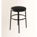 Banqueta Itália Redonda Estofada 65cm Aço Preto e Corino Impermeável - para Cozinha e Bar